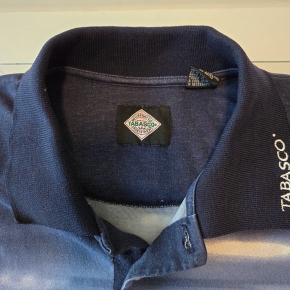 VINTAGE MEN'S LARGE TABASCO POLO SHIRT TROPICAL SCENE - Picture 6 of 8